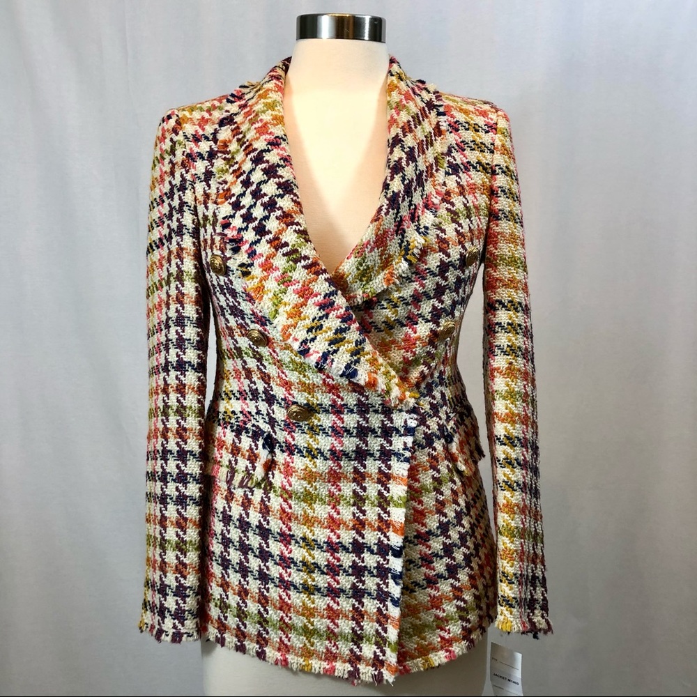 OOLALA! Boucle Multi-Colored Houndstooth Blazer